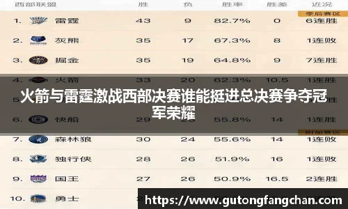 火箭与雷霆激战西部决赛谁能挺进总决赛争夺冠军荣耀